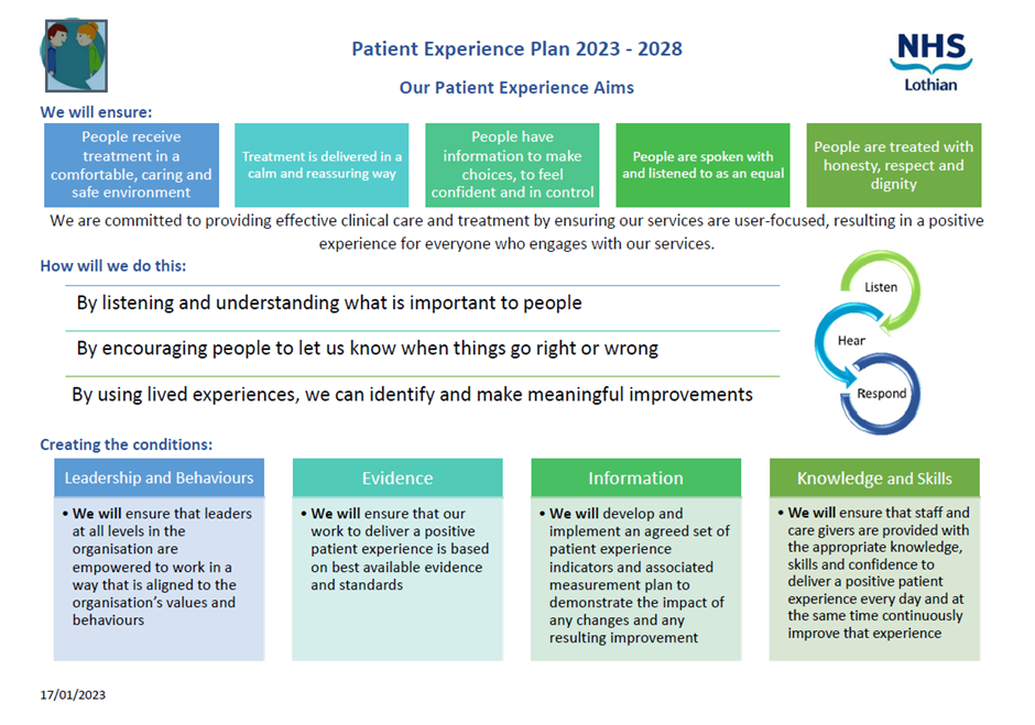 Patient Experience Plan Chart